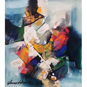 Mashkoor Raza, 14 x 16 Inch, Oil on Canvas, Abstract Painting, AC-MR-550